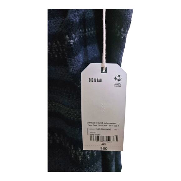 NEW Men's Mutual Weave Henley Striped Pullover Knit Sweater in Blue (Size: 4XL) - Picture 4 of 6